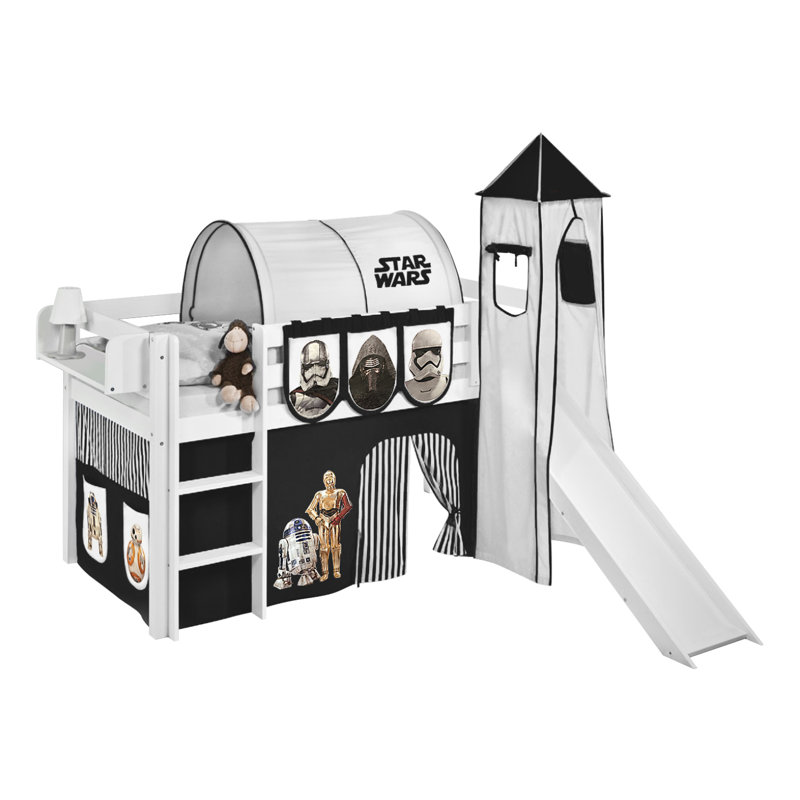 Star Wars Mid Sleeper Bed, Single (3'), Black and white