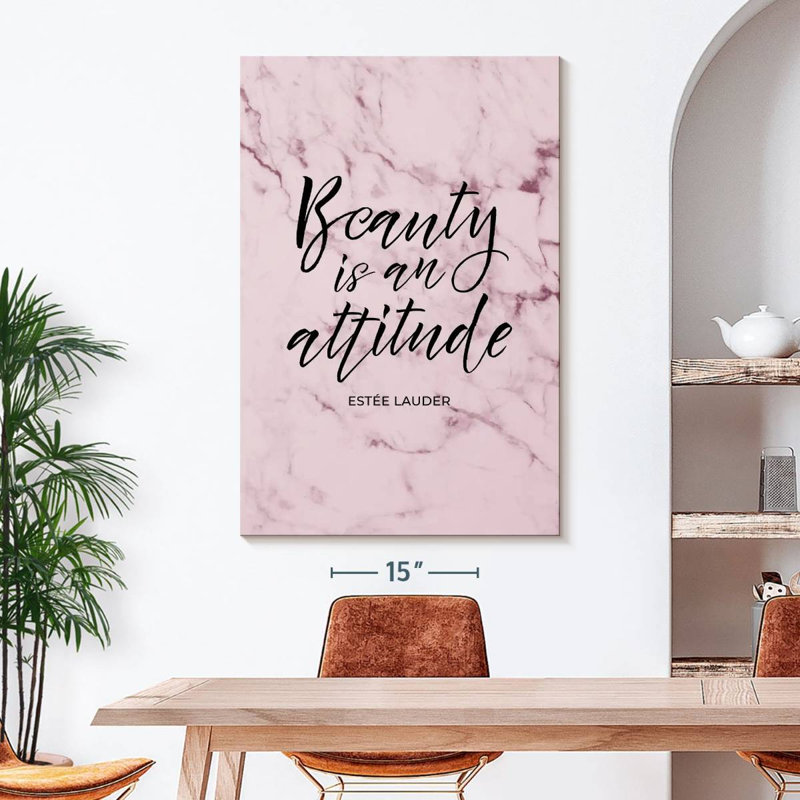 La beauté est une citation d'attitude, H 48 po x l 32 po x P 1,25 po
