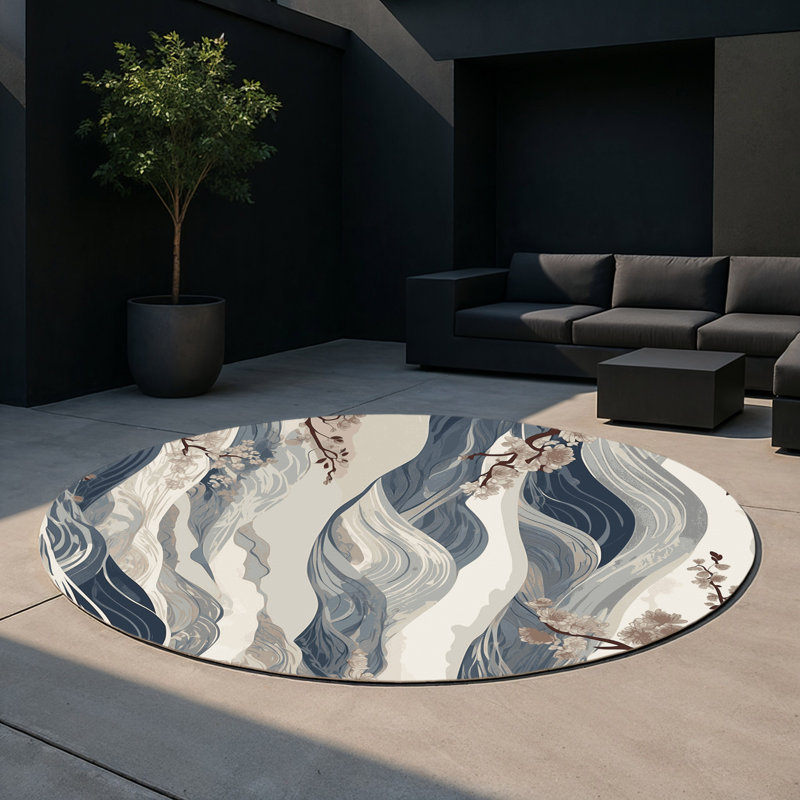 Blush Skyline Indoor And Outdoor Area Rug, Round 5'