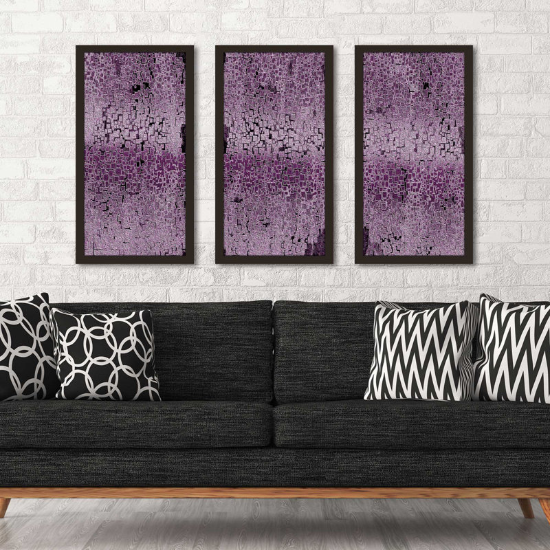 « illusion monopur asolo », ensemble de 3 reproductions d’impressions encadrées, L 40,5 po x H 25,5 po x P 1 po