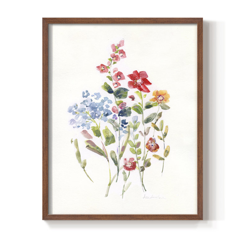 «Spring Flower Garden II», reproduction encadrée - bois massif, H 30 po x l 24 po, Noyer