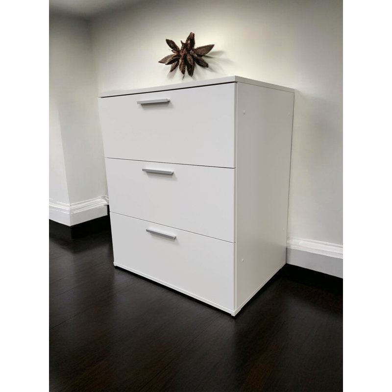 Commode modulaire à trois tiroirs Morgan, Blanc