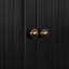 Meuble-lavabo noir 20 po avec lavabo en céramique, deux portes d'armoire, tiroir, bouchon magnétique et finition peinte - parfait pour améliorer votre quincaillerie en acier inoxydable, patins réglables faciles à mettre en place