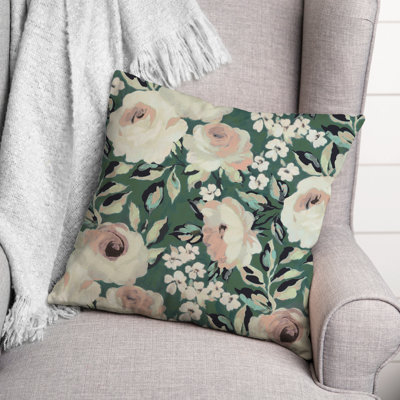 Floral Outdoor Throw Pillow
