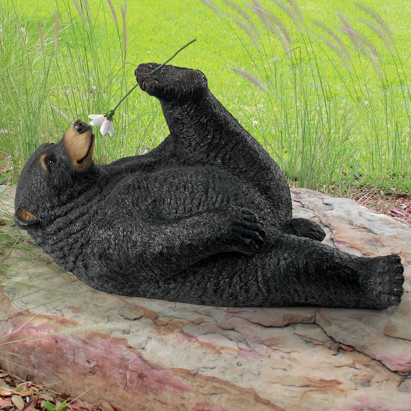 Smell the Flowers Garden Bear Statue