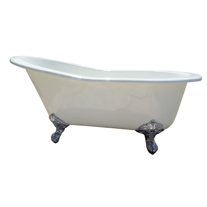 Gavin 54.25'' x 30.12'' Soaking Cast Iron Bathtub, White