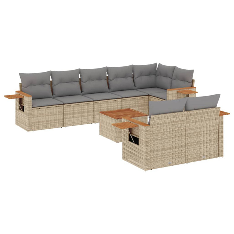 Grand canapé modulaire en rotin PE Vidaxl