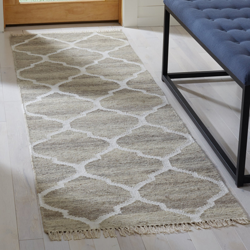 Mandell Geometric Wool Hand Woven Area Rug, Runner 69 x 183 cm
