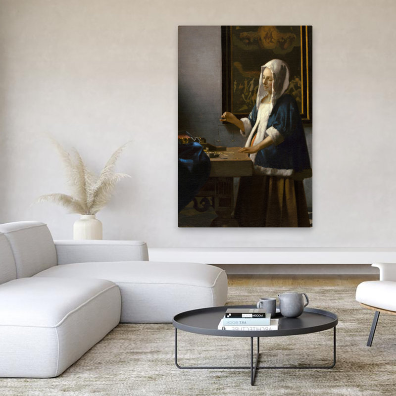 Femme tenant un équilibre, 1664 - Art figuratif musée, H 60 po x l 40 po