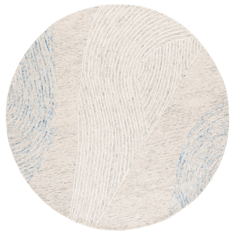 Pine Hand Tufted Wool;Cotton Abstract Rug, Round 6'