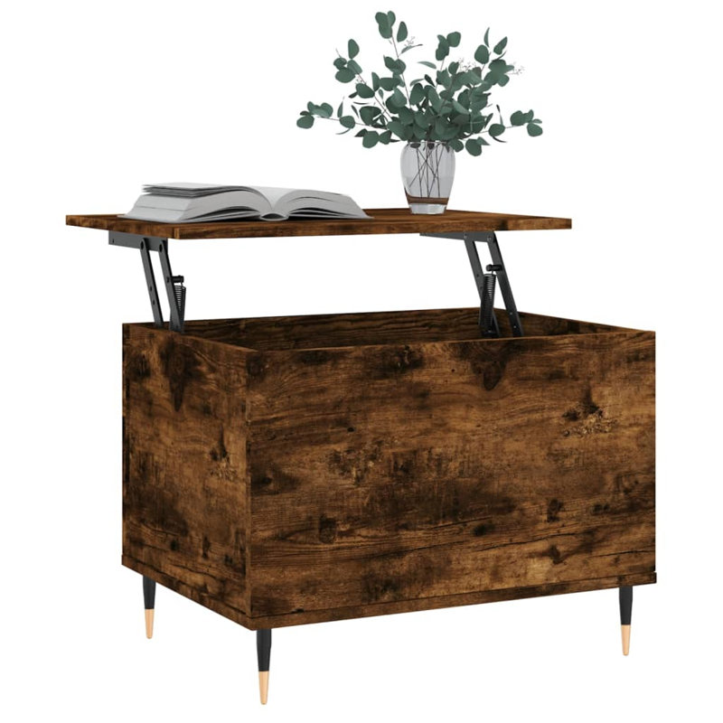 Dumond Coffee Table 90x44.5x45 cm Engineered Wood, 45 cm H x 60cm L x 44.5cm W, Smoked Oak