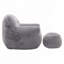 Fauteuil à billes en fausse fourrure avec repose-pieds-596632719