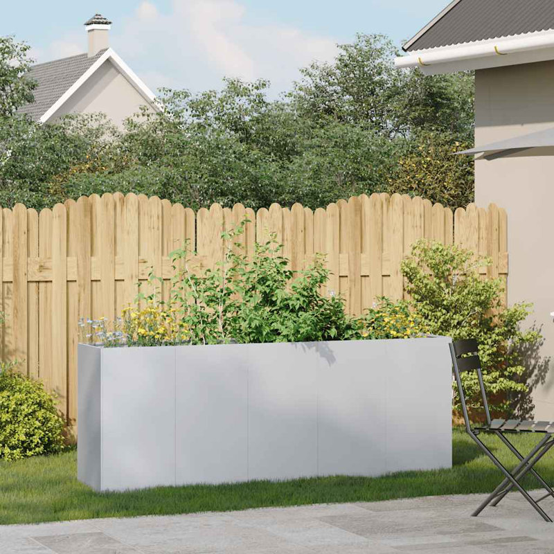 Metal Planter Box, 31.50" H x 78.74" W x 15.75" D, Gray