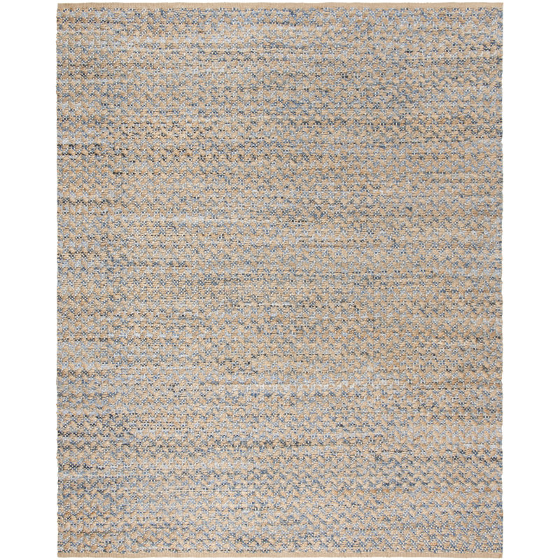 Reinheimer Hand Woven Jute/Chindi/Cotton Rug in Blue/Natural, Rectangle 9' x 12'