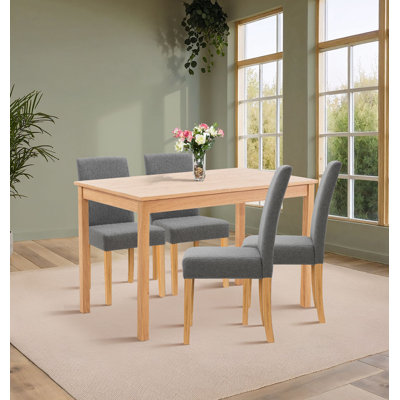 Hatcher 4 -Person Oak Solid Wood Dining Set