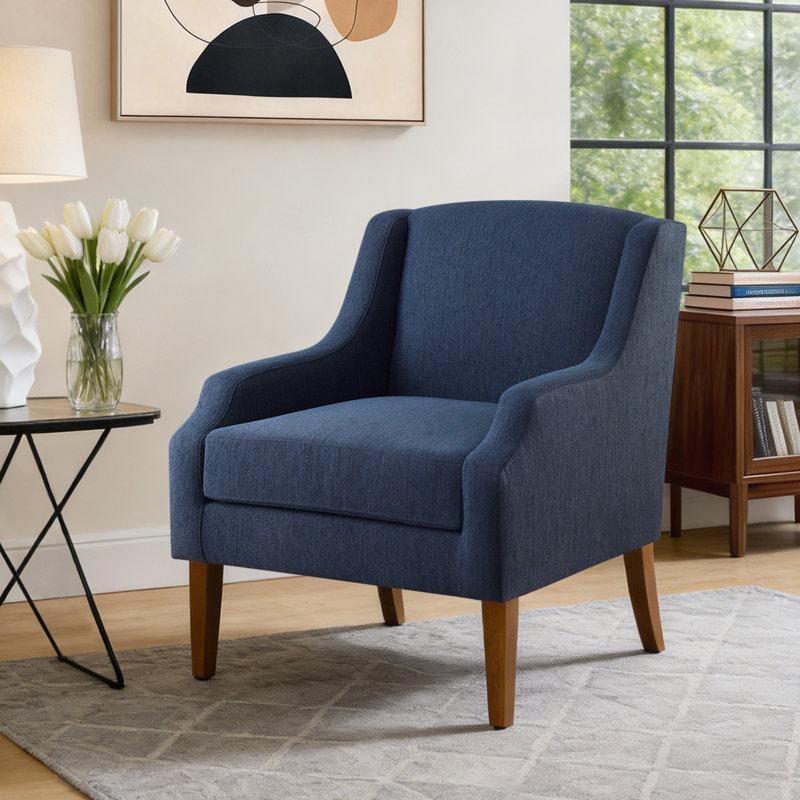  Halcott Upholstered Accent Chair, Dark Blue