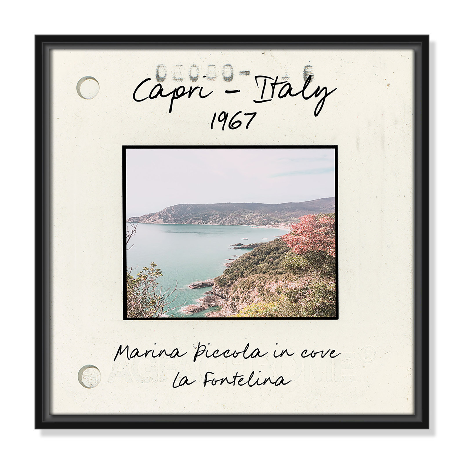 Ritona "Capri, Italy - Marina Piccola" Print, Black Floater Framed Canvas, 17.5" H x 17.5" W x 2" D