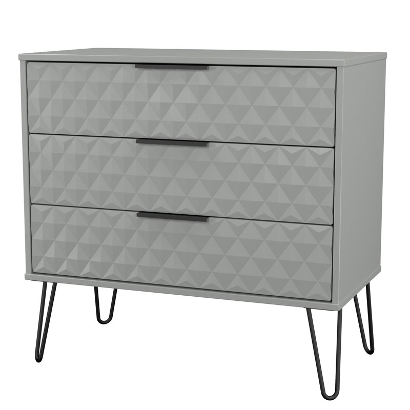 Talita 77cm W 3 - Drawer Chest of Drawers, Grey