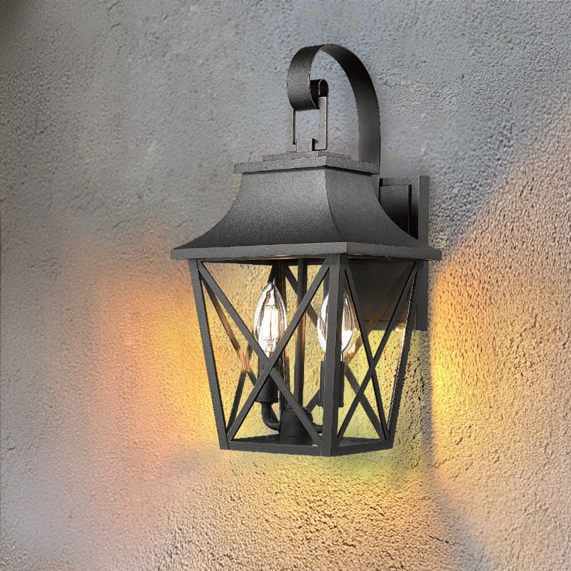 Lanterne murale d'extérieur 2 lumières avec verre Sage