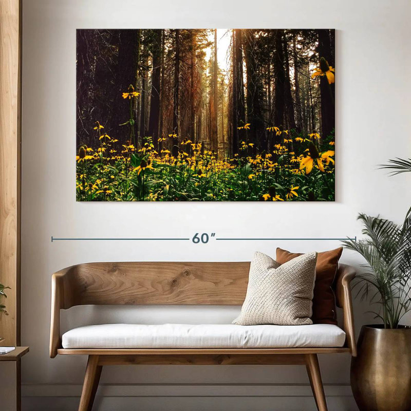 Pin et fleurs d'Alvord, H 34 po x l 51 po