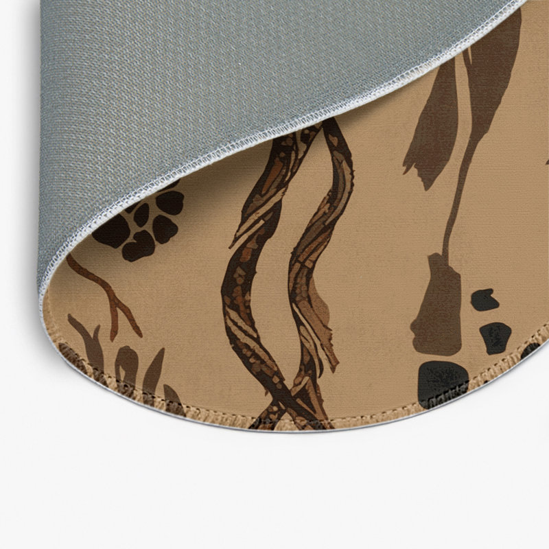 Tapis d'intérieur et d'extérieur brun Nature, Rond 5 pi