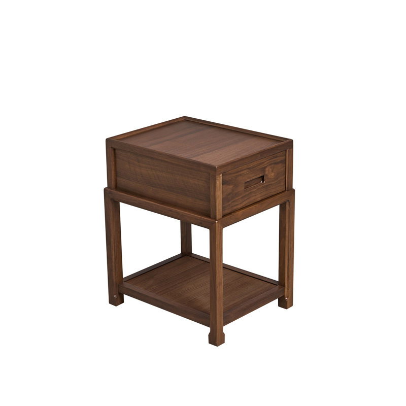 Modern Minimalist Golden Teak Small Square Side Table