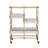 Gold + Off-White Industrial Serving Cart with 3 Adjustable Trays | Wood+Metal | Rectangular-1753739769