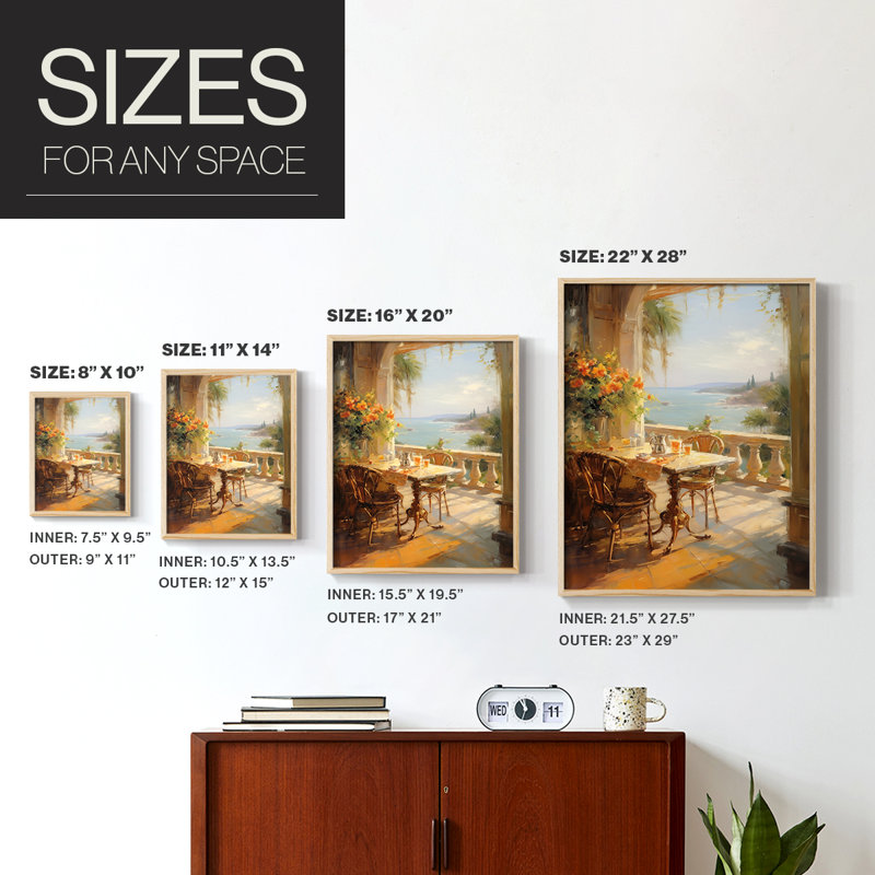Reproduction encadrée FLORAL Series DCCLIV - bois massif, Naturel, H 11 po x l 9 po