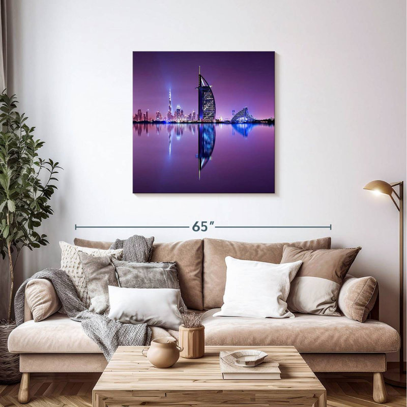Nicci Dubai Skyscrapers Reflection, 36" H x 36" W