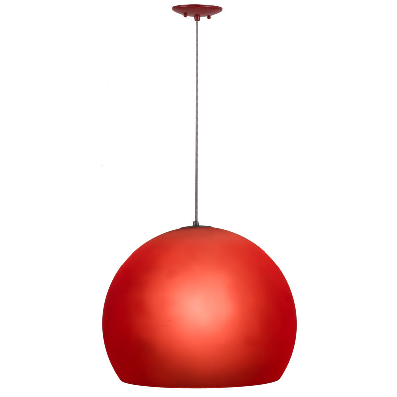 Luminaire suspendu pour dôme simple 1 lumières Fincastle, Rouge