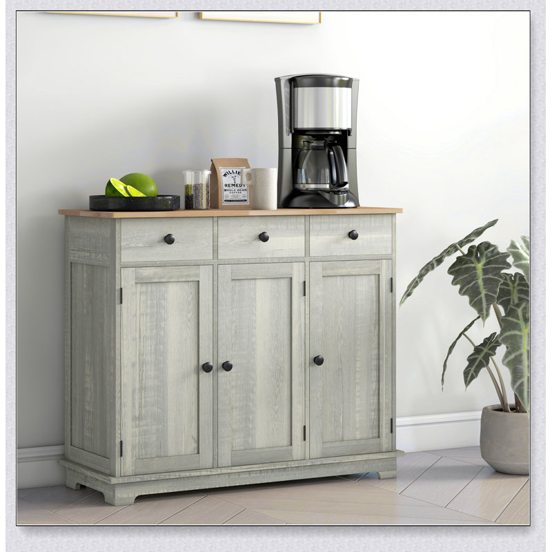 Armoire d'appoint avec tiroir, Gris clair