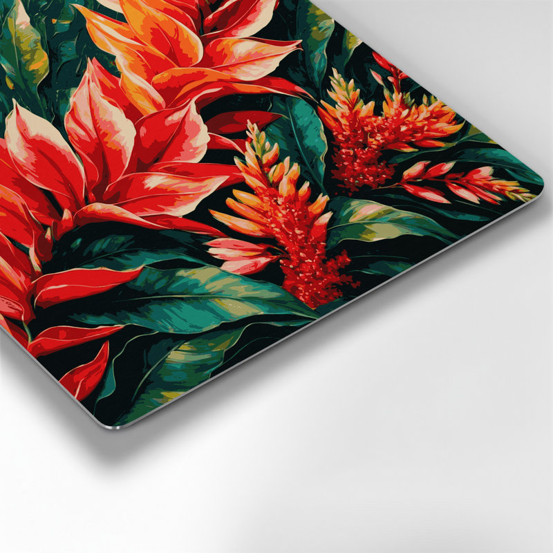 «Hawaiian Heliconia», art mural en métal vert