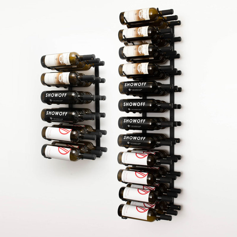 54 Bottle Wall Mounted Wine Bottle Rack, Matte Black