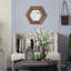 Miroir hexagonal avec cadre en bois-676419337