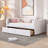 Upholstered Daybed With Ergonomic Design Backrest And 2 Drawers-1582753045