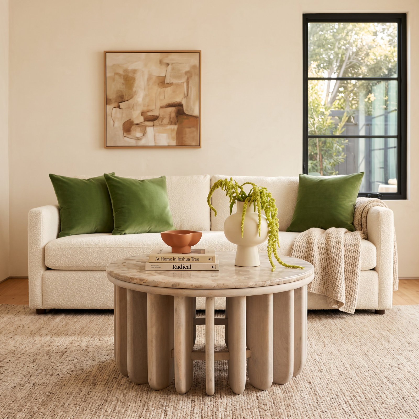 Jeimis 30" Genuine Marble Coffee Table