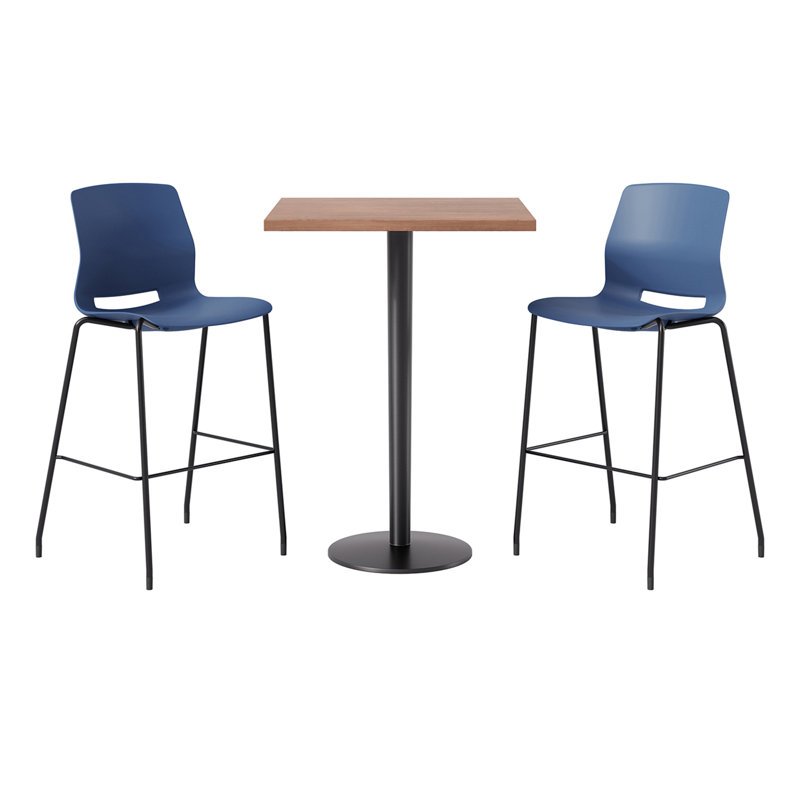 2 - Person Bar Height Dining Set, Navy/Black, River Cherry