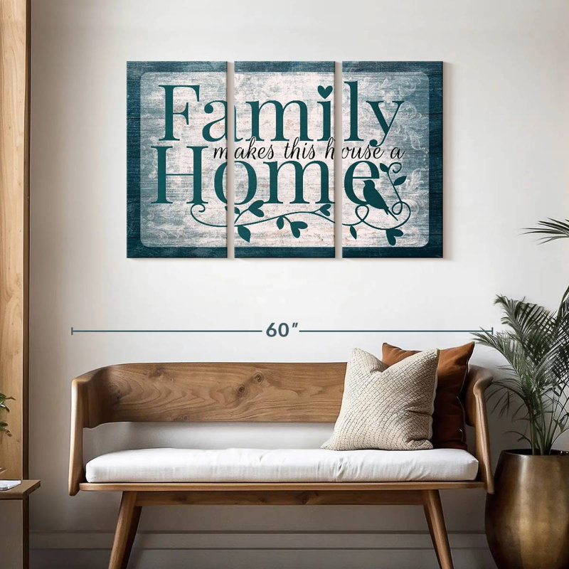 Family Home Typography Wall Sign, 28" H x 45" W
