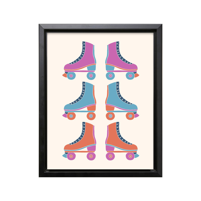 Groovy Roller Skates No2, 12"H x 16"W, Canvas, Black Framed