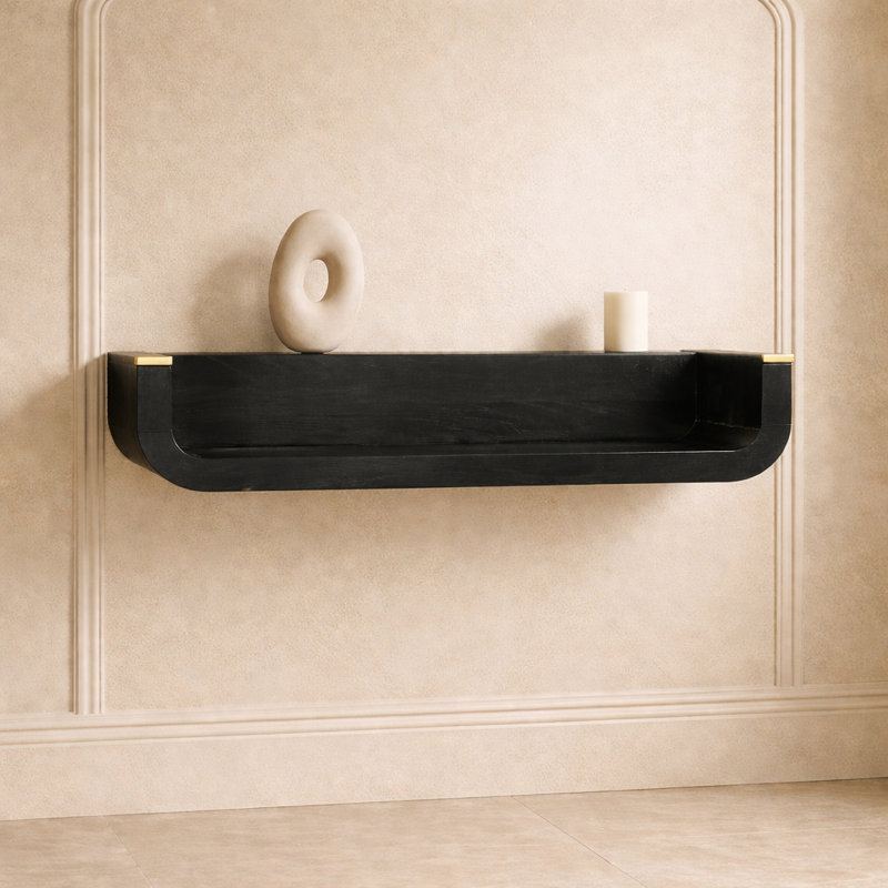 Damiansville 90cm Solid Wood Console Table, Ash Black