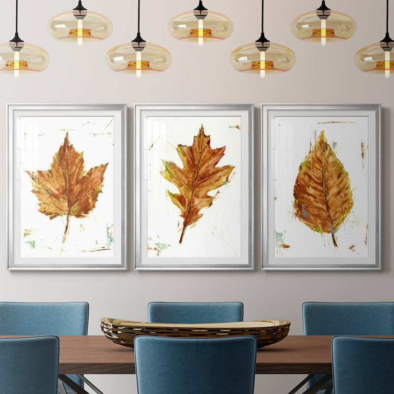 Étude de feuilles d'automne I - Impression sur mesure encadrée de qualité supérieure - 3 pièces