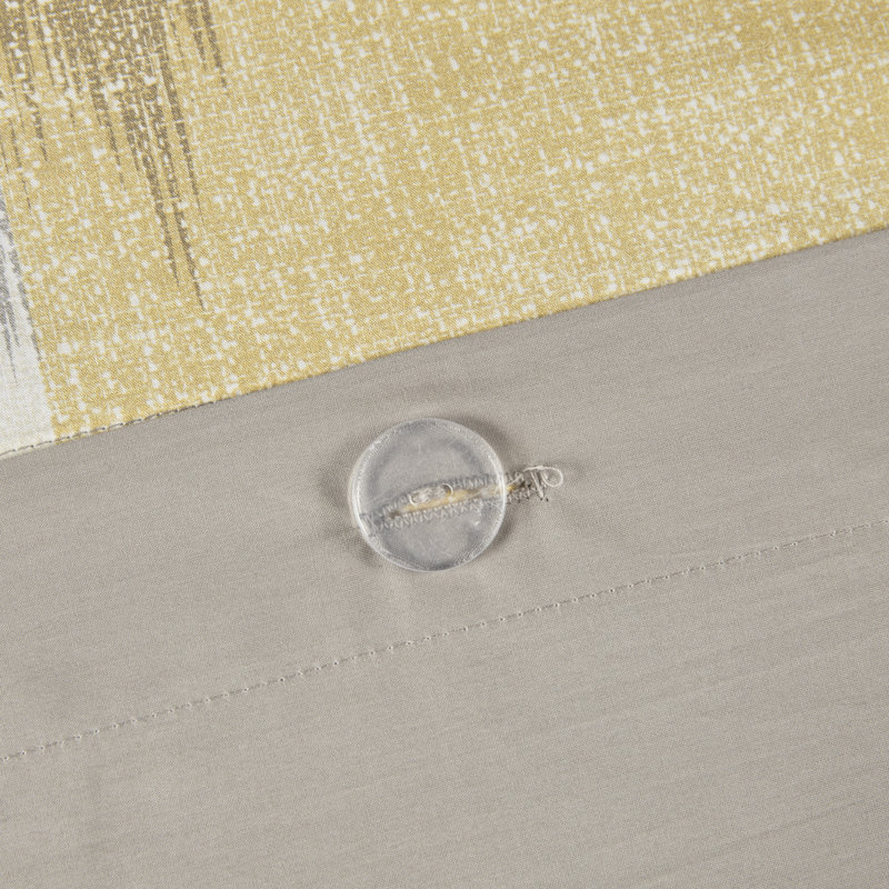 Ensemble de housse de couette en coton imprimé Alpine, Jaune, Housse de couette double / grand + 2 taies décora