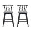 Tabouret de bar d'intérieur en bois Doria, finition noire avec revêtement gris, ensemble de 2-917721131