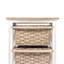 Island Breeze - Armoire de rangement à 3 paniers - Bois patiné, fini blanc patiné-356399509