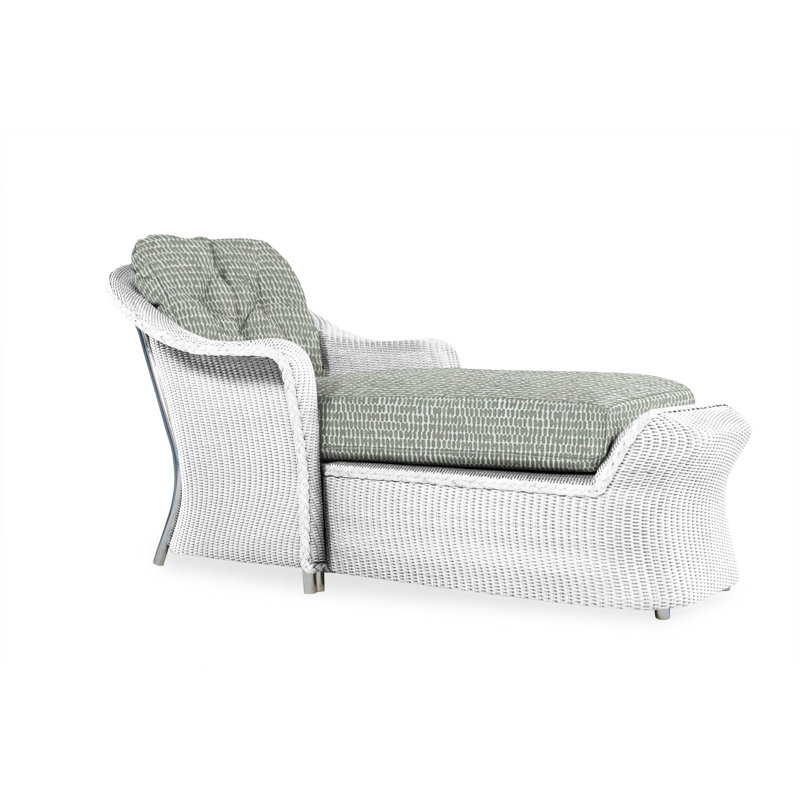 Reflections Outdoor Chaise Lounge, White, Beach Navy
