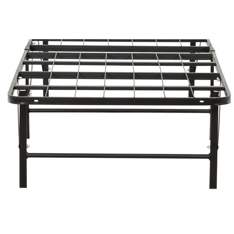 Base de lit en métal, base de lit simple pour chambre d'enfant, chambre d'amis, noir