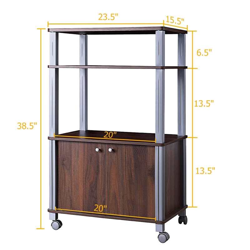 Étagère de boulanger de cuisine multifonctionnelle avec tablette à 2 niveaux et armoire