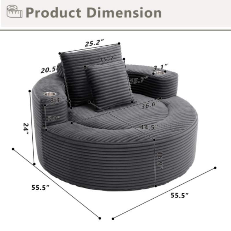 Canapé-lit en mousse à mémoire de forme 55,5 po, noir, sans assemblage, 3 coussins, Noir