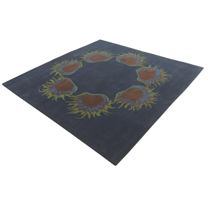 Tapis carré bleu marine Iverson