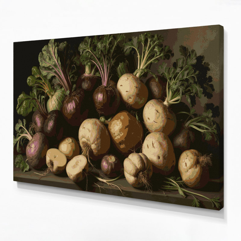 Légumes, art mural sur toile brun Rutabaga, H 16 po x l 20 po